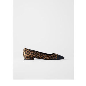 Zara Animal Print Cap Toe Ballet Flats, 7.5 - New with Tags!